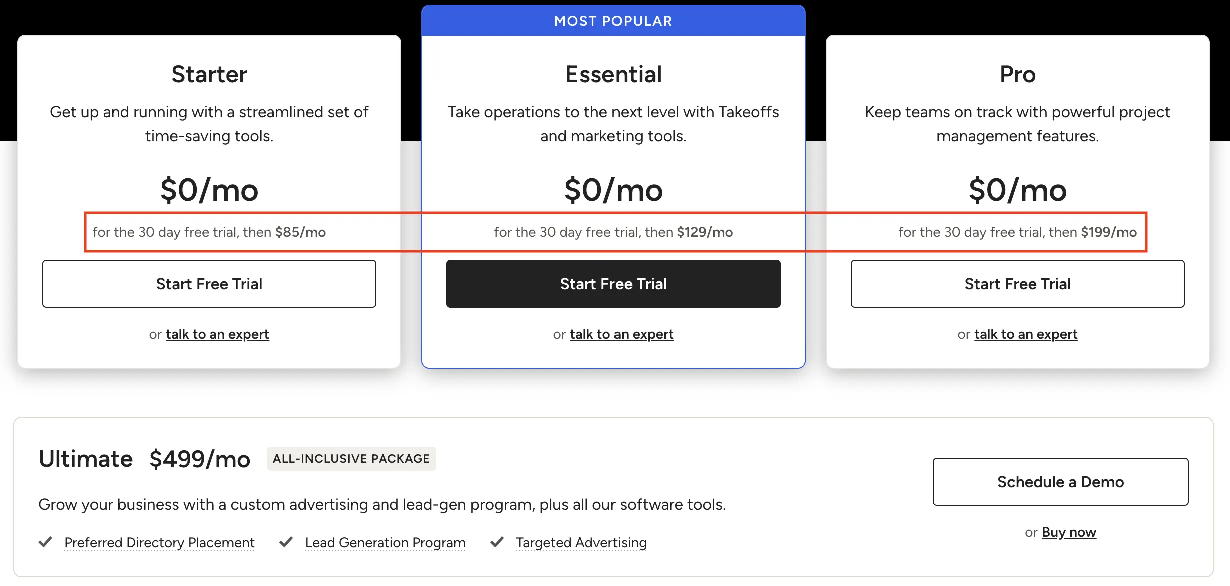 houzz pro pricing