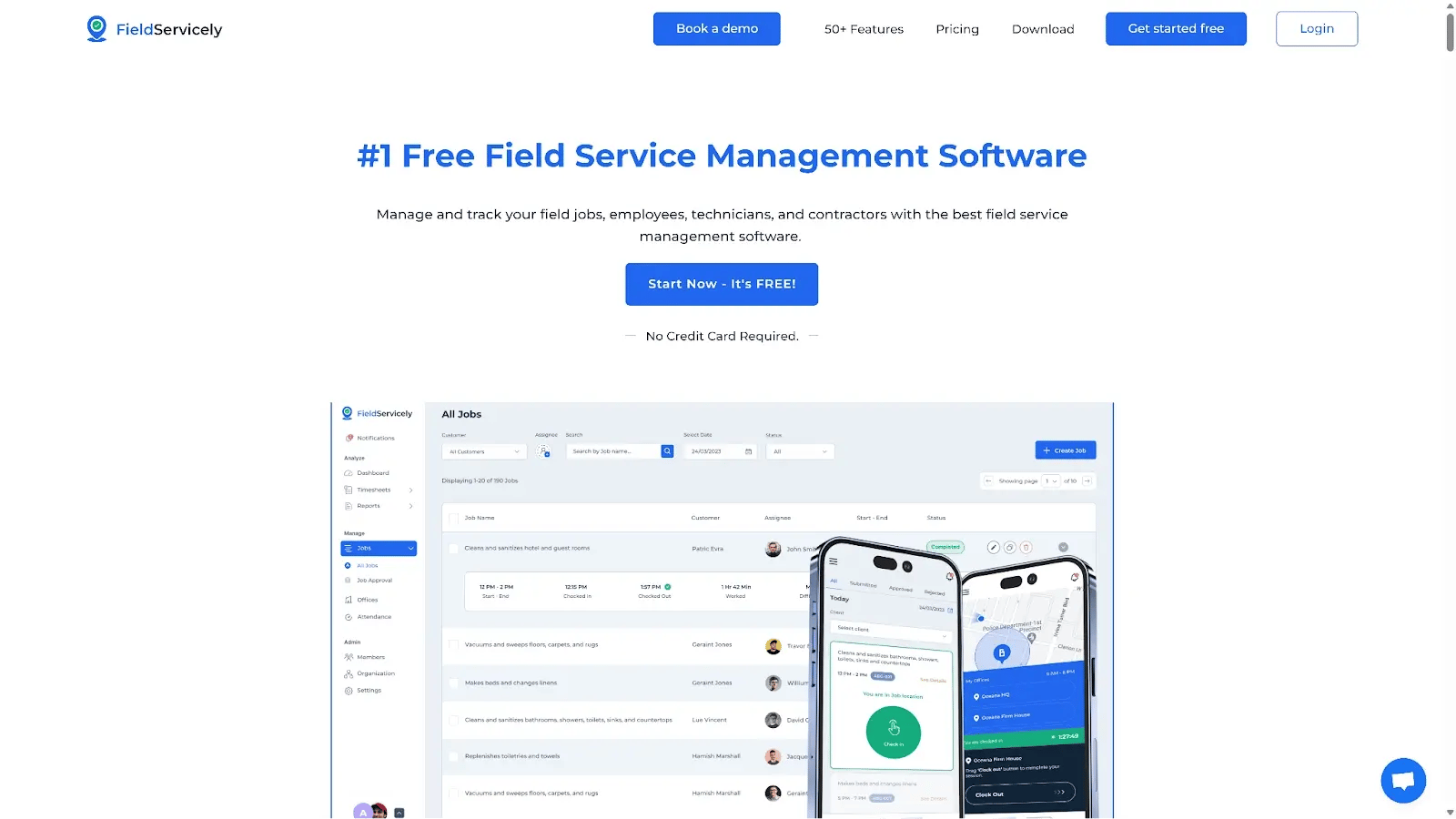 FieldServicely - free field service management software