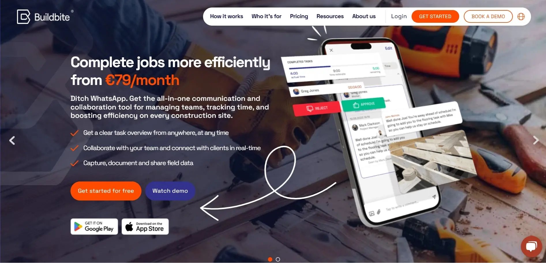 buildbite homepage - best construction photo documentation software