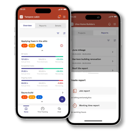 create report on buildbite app