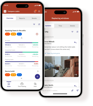 screenshot of the interface of buildbite appmanaging active projects on buildbite app